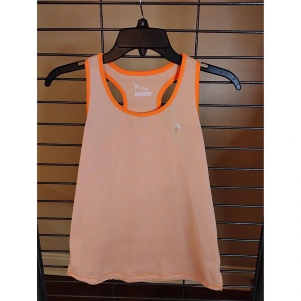 Old‎ Navy Active Girls Tank Top Bundle Orange Space Dye & Good Vibes Only XL 14
